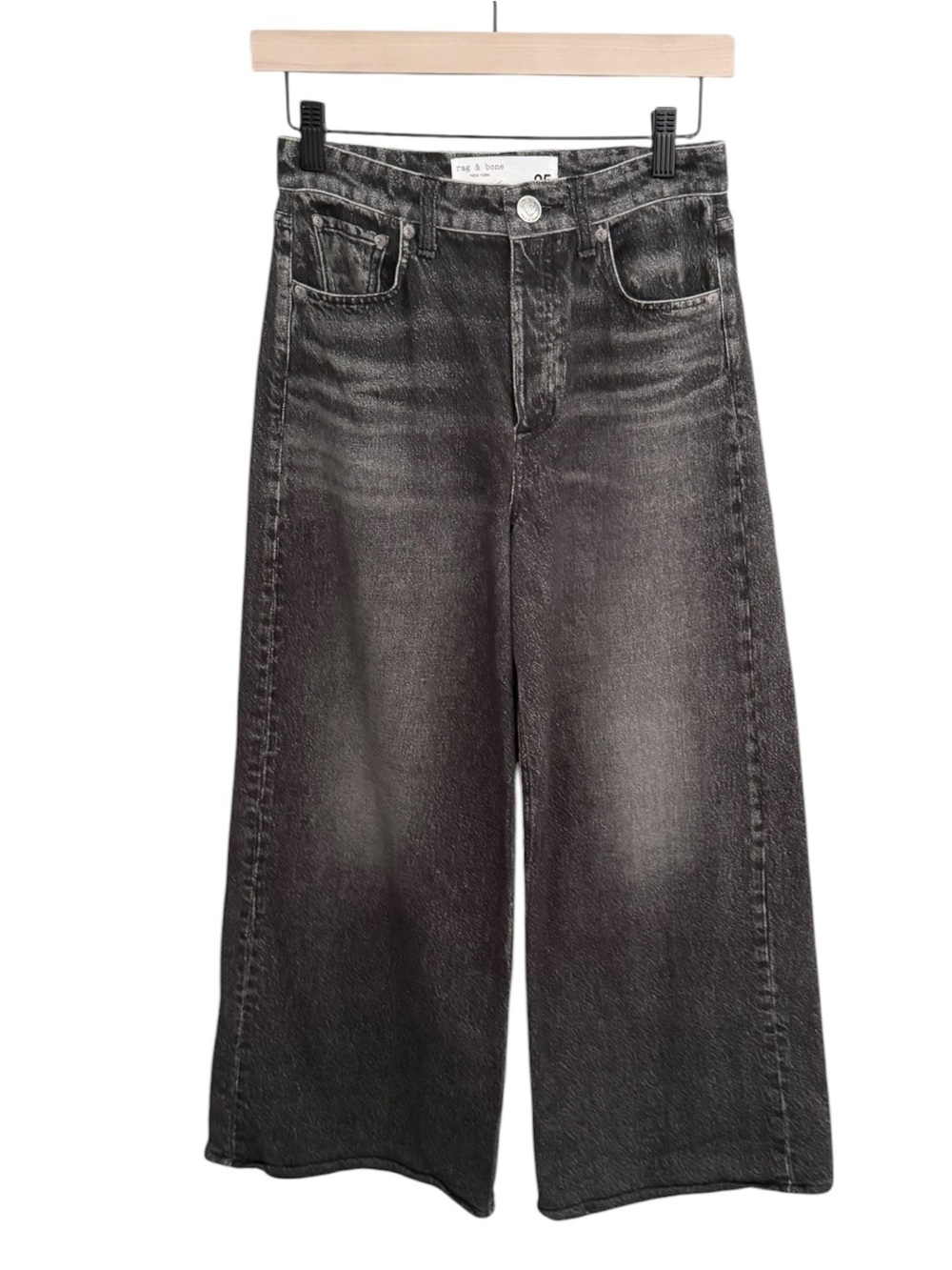 Rag And Bone Miramar Sofie Wide-Leg Faux Jean in Cotton Terry | 25 - Picture 4 of 12